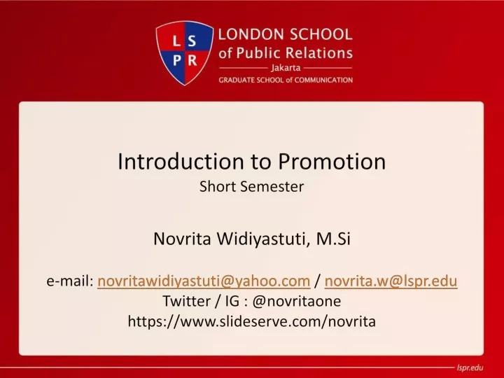 introduction to promotion short semester novrita