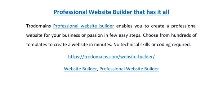 professional website builder that has it all