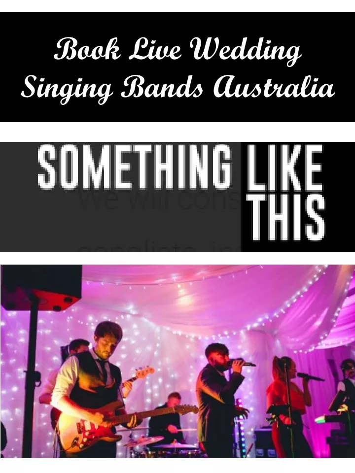 book live wedding singing bands australia