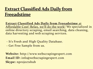 extract classified ads daily from freeadstime