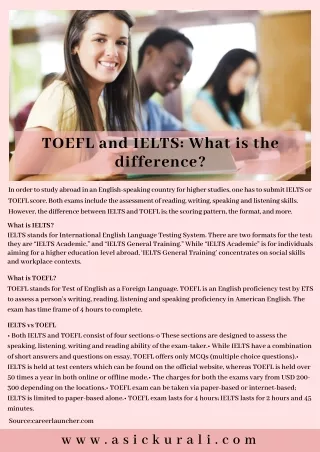 TOEFL and IELTS: What is the difference?