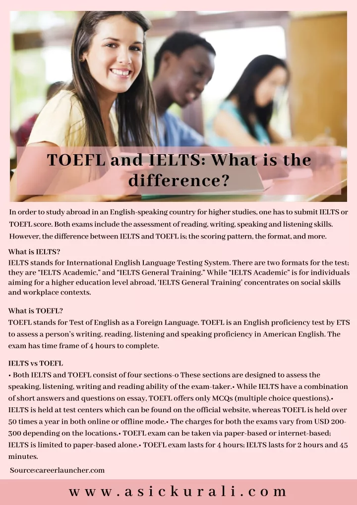 toefl and ielts what is the difference