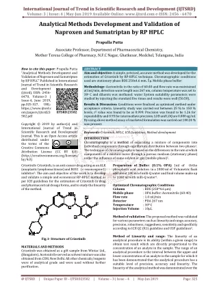 Analytical Methods Development and Validation of Naproxen and Sumatriptan by RP HPLC