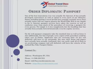 Order Diplomatic Passport