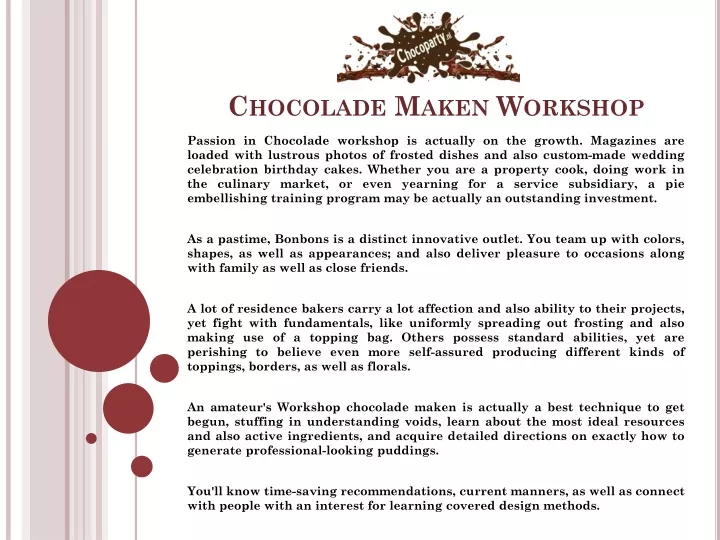 chocolade maken workshop