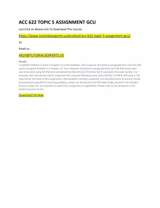 acc 622 topic 5 assignment gcu