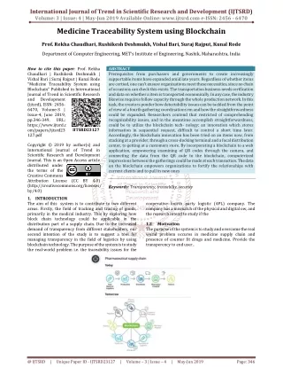 Medicine Traceability System using Blockchain