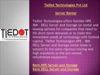 Rent Server and Storage Price in India | HP-DELL Server and Storage Rental Cost in Bangalore