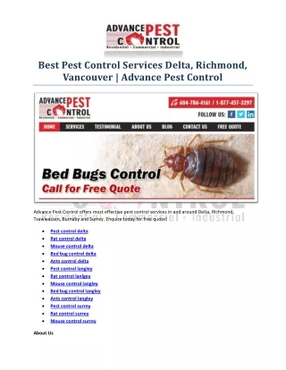 Bed bug control burnaby