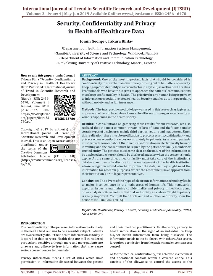 international journal of trend in scientific