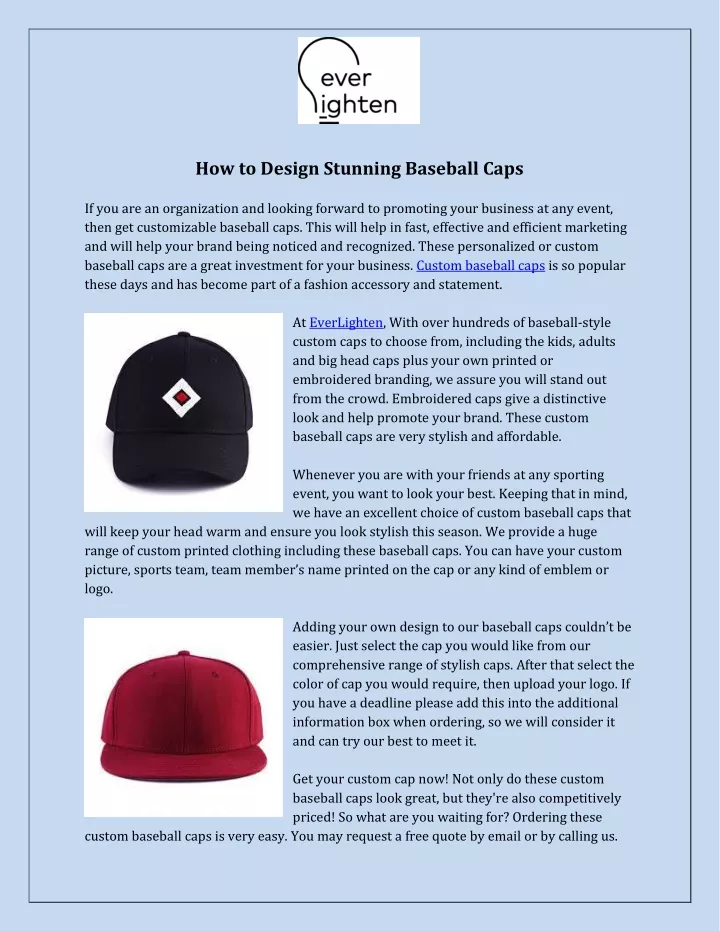how to design stunning baseball caps