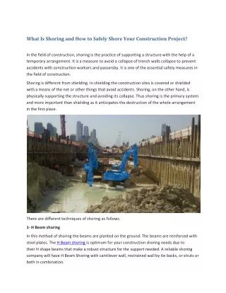 What Is Shoring and How to Safely Shore Your Construction Project?