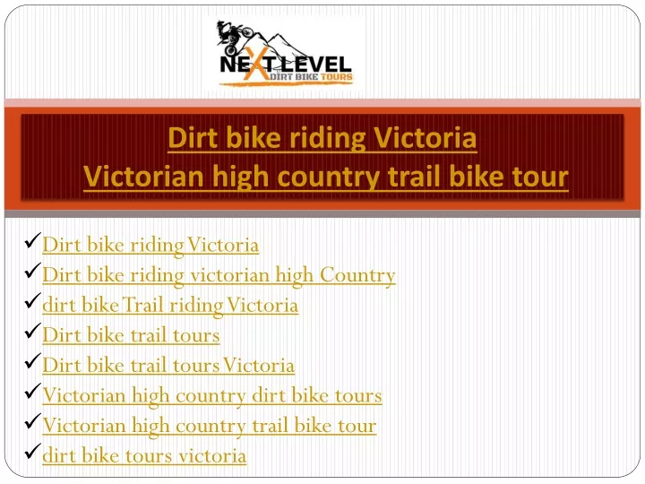 dirt bike riding victoria victorian high country
