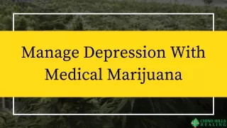 Treatment of Depression Using Medical Marijuana