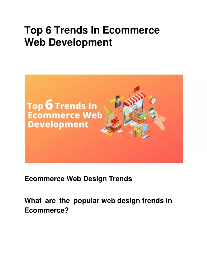 top 6 trends in ecommerce web development