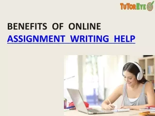 Benefit of Online Assignment Writing Help
