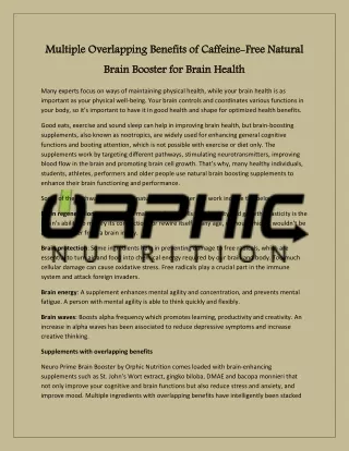 NeuroPrime Brain Booster by Orphic Nutrition