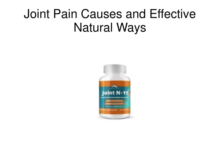 joint pain causes and effective natural ways