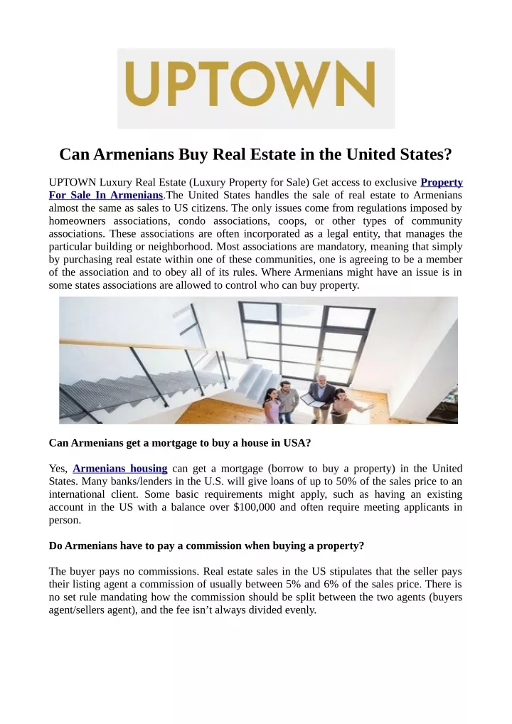 can armenians buy real estate in the united states