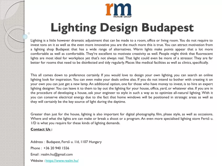 lighting design budapest