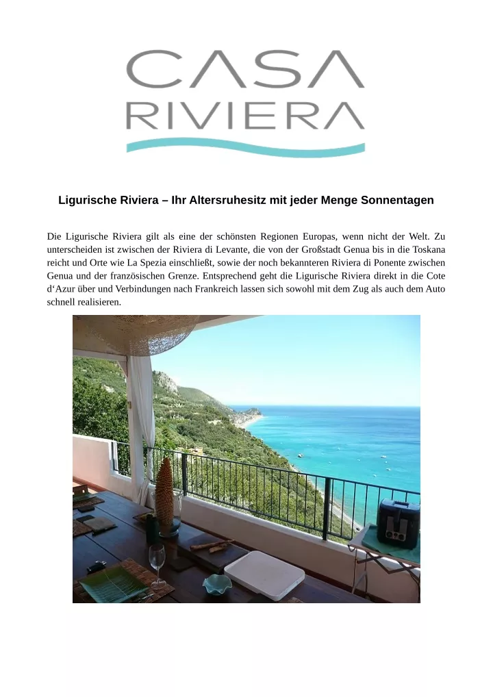 ligurische riviera ihr altersruhesitz mit jeder