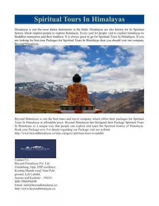 Spiritual Tours In Himalayas