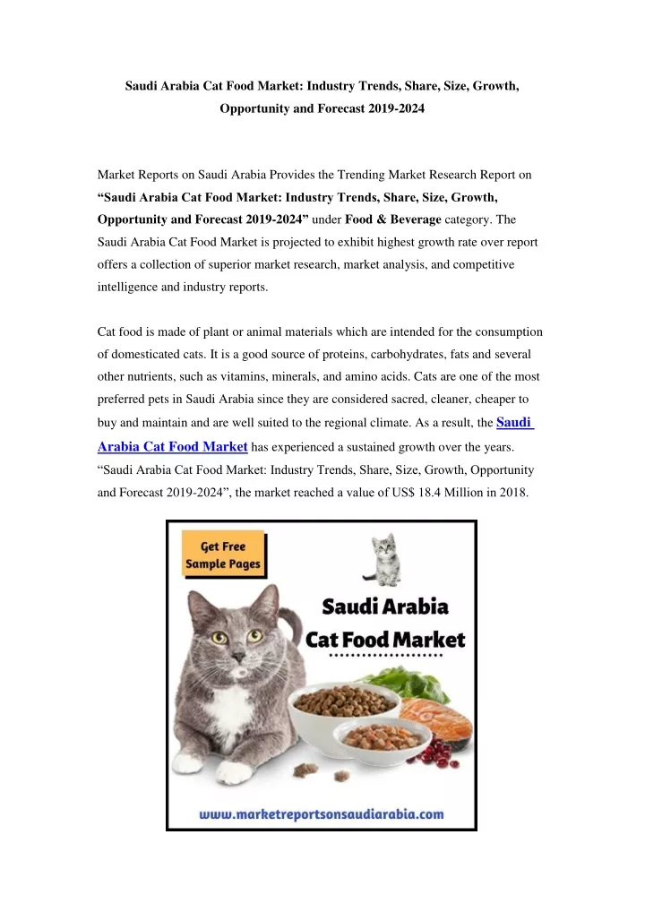 saudi arabia cat food market industry trends