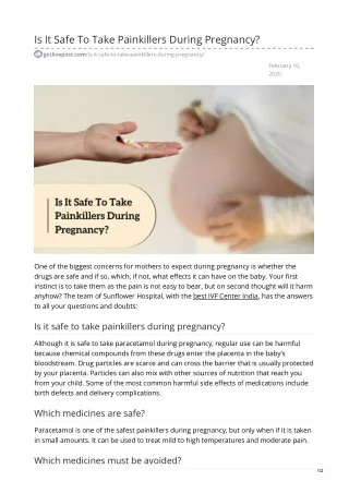 Is It Safe To Take Painkillers During Pregnancy?