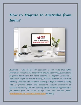 How to Migrate to Australia from India?