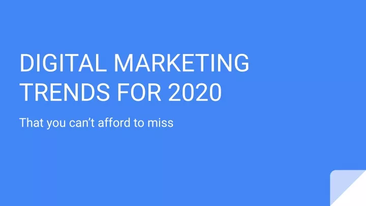 digital marketing trends for 2020