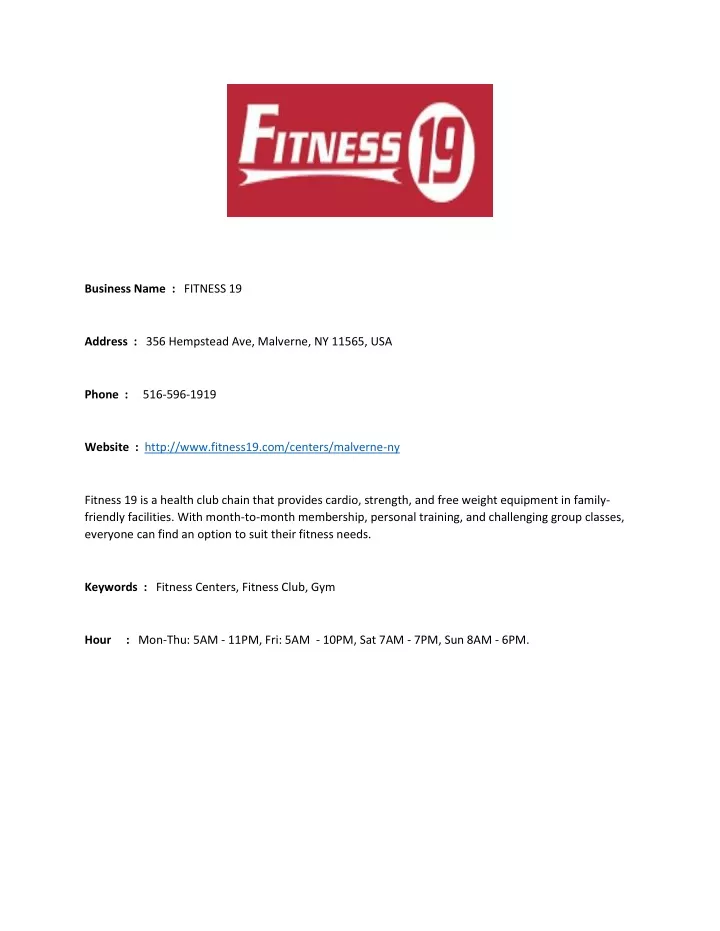 business name fitness 19