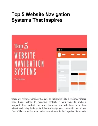 Top 5 Website Navigation Systems That Inspires