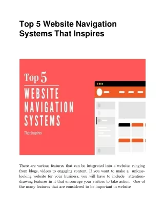 Top 5 Website Navigation Systems That Inspires