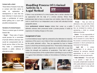 Handling Process Of Criminal Activity In A Legal Method