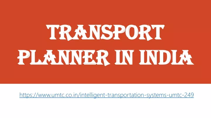 transport planner in india