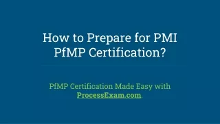 How to Prepare for PfMP exam on Portfolio Management?