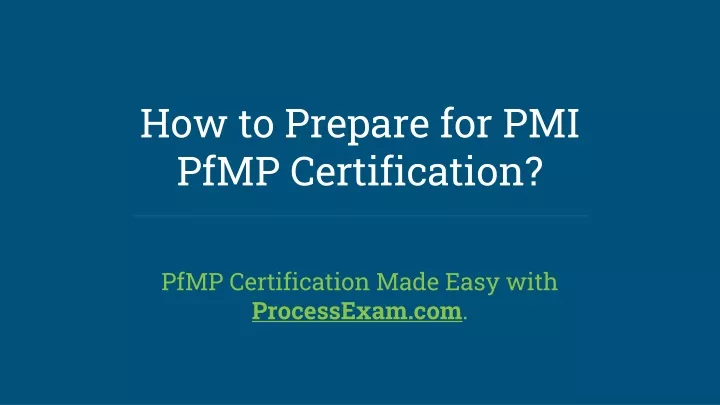 how to prepare for pmi pfmp certification