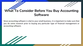 What To Consider Before You Buy Accounting Software