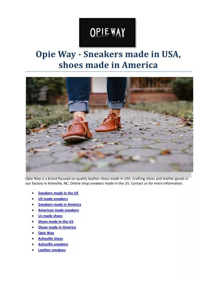 opie way sneakers made in usa shoes made