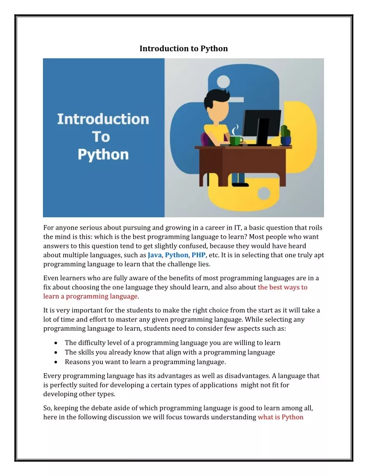 introduction to python
