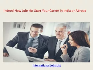Indeed New Jobs for Start Your Career in India or Abroad