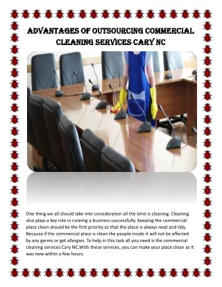 Advantages Of Outsourcing Commercial Cleaning Services Cary NC