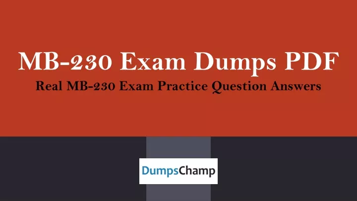 mb 230 exam dumps pdf real mb 230 exam practice question answers