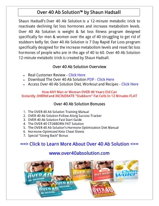 Shaun Hadsall: Over 40 Ab Solution PDF Free Download