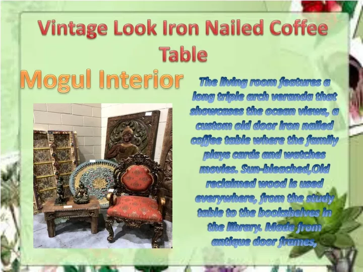 vintage look iron nailed coffee table