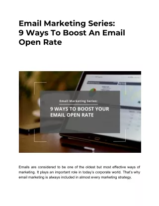 9 Ways To Boost An Email Open Rate