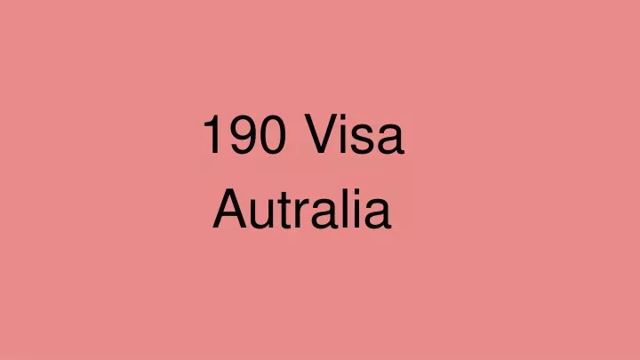 190 visa autralia