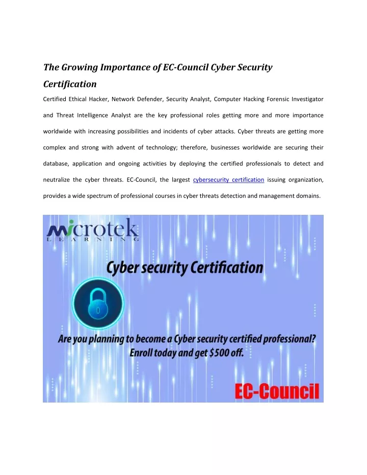 the growing importance of ec council cyber
