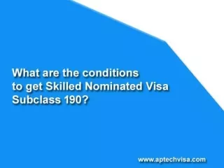 Conditions to apply for Visa 190