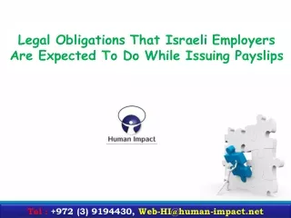 Legal Obligations That Israeli Employers Are Expected To Do While Issuing Payslips